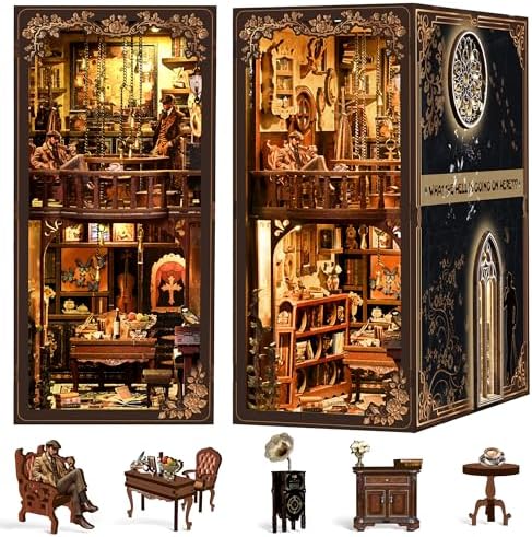 CRIOLPO Book Nook Kits for Adults - DIY Miniature House Kit with LED Lights by CRIOLPO