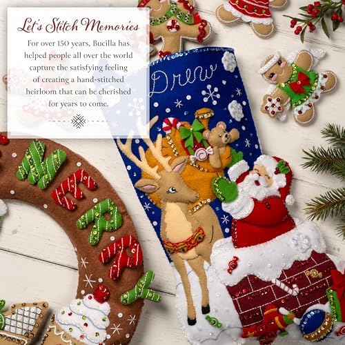 Bucilla Felt Applique 18" Stocking Making Kit, Christmas Nativity, Perfect for DIY Arts and Crafts, 89531E - Image 4