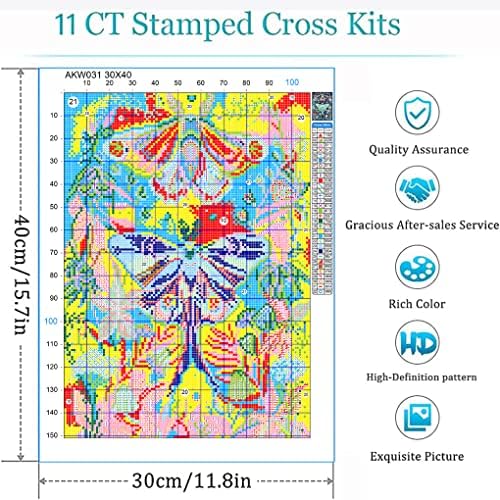 Eiazuiks Halloween Stamping Cross Stitch Kit, Pumpkin Ghost Halloween Counting Cross Stitch Kit for Adult Beginners, Full Line DIY Stitching Kit for Home Decor Cross Stitch Patterns 12x16 inches - Image 7