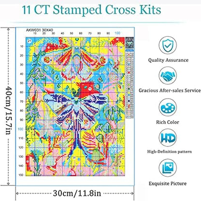 Eiazuiks Stamping Cross Stitch Kit, Dragonfly Counting Cross Stitch Kit for Adult Beginners, Full Line DIY Stitching Kit for Home Decor Cross Stitch Patterns 12x16 inches - Image 7
