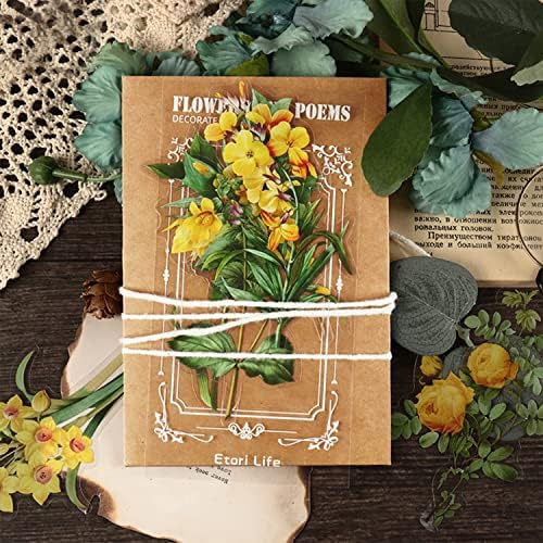 BLEDS 141 PCS Scrapbook Stickers Supplies, 120 PCS Nature Flower Self-Adhesive Stickers Plus 21PCS Big Size Scrapbooking Stickers Journaling Kit for Junk Journal Craft Card Making Decorative - Image 6