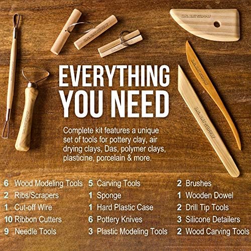 U.S. Art Supply Pottery & Clay Tools Set (53-Piece) - Image 4