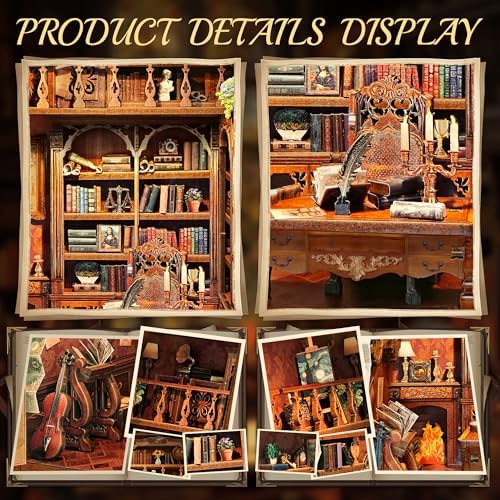 CRIOLPO Book Nook Kits for Adults DIY Miniature Dollhouse Kit for Adults - Image 5