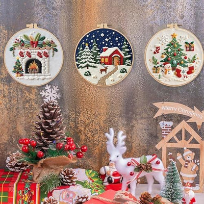 SCECALA 3 Pack Christmas Embroidery Kit - Image 6