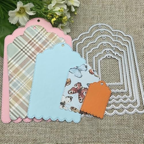 Lapoo Cutting Die for Scrapbooking, 3D Backgrounds Frame New Cutting Dies DIY Album Card Making Decor Paper Craft Metal Die Cuts Party Decorations (Multiple Label Boxes 4.7 x 3.3 in) by LAPOO
