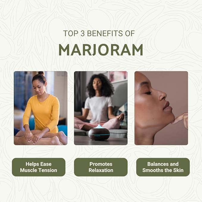Nature Packaged Marjoram Essential Oil - Direct from Al Sheikh for Export Egypt - Steam Distilled - Aceite de Mejorana for Aromatherapy, Massage, Diffuser, DIY Candle and Soap Making - 8oz