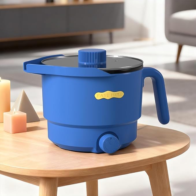 FAST MELT 1.5 QTs Wax Melting Pot for Candle Making, Electric Wax Melter with Pour Spout, Dual Heating Modes 225W/450W for Candles, Soap, and DIY Crafts （Blue）