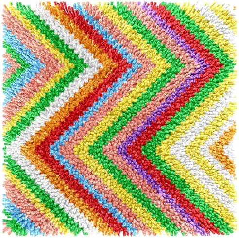 Manzapu Latch Hook Kits for Adults Beginner, 12x12 inch - 30x30 cm Cute Small Shaggy Rug Making Kits with Pre-Cut Yarn, Coded Canvas ＆ Crochet Hook Tool - Relaxing DIY Craft Gift by Manzapu