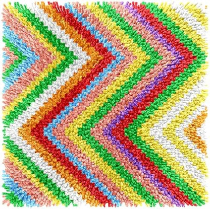 Manzapu Latch Hook Kits for Adults Beginner, 12x12 inch - 30x30 cm Cute Small Shaggy Rug Making Kits with Pre-Cut Yarn, Coded Canvas ＆ Crochet Hook Tool - Relaxing DIY Craft Gift by Manzapu