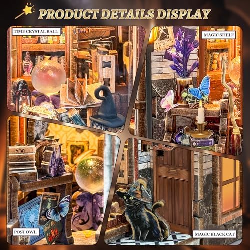 SUNNINO Miniature Dollhouse Kit, Time Magic Club Book Nook Craft for Adults - Image 4