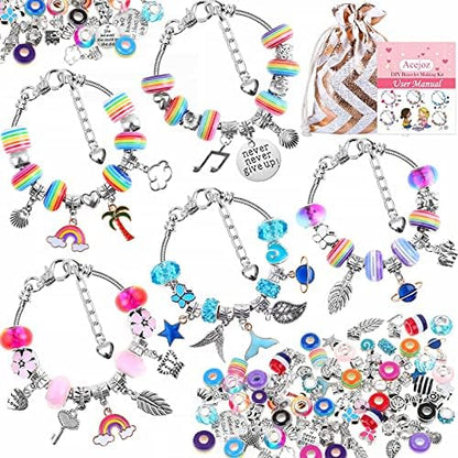 Acejoz 85 Pcs Charm Bracelet Making Kit, DIY Charm Bracelets Beads for Adults and Beginner Jewelry Making Kit by ProfessionalDIYArtSupplier