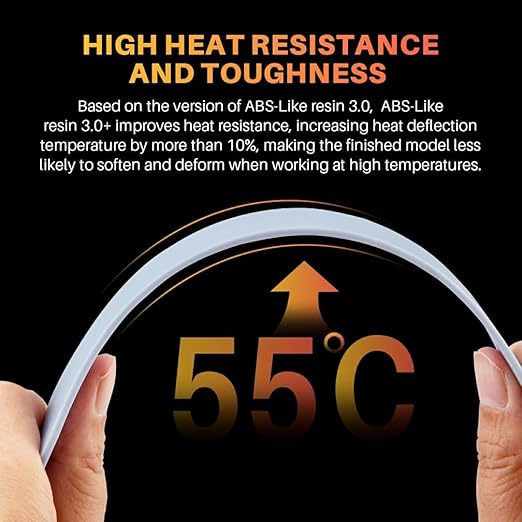 ELEGOO ABS-Like Resin 3.0+, Upgraded 3D Printer Photopolymer Resin, Higher Heat-Resistance Fast Curing High Precision Non-Brittle, Translucent 2000g