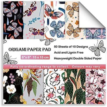 Origami Paper 6x6" Double Sided 50 Sheets 10 Colors Origami Kit,Craft Paper - Image 6