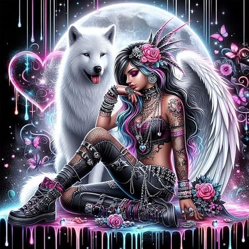 Diamond Art Kits for Adults, Wolf Diamond Art Painting Kits for Adults by croshom