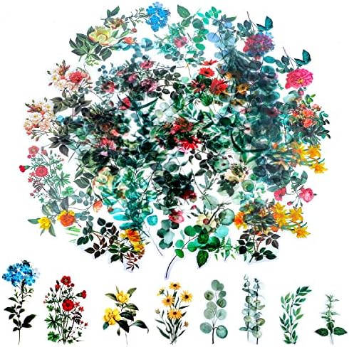 80 Vintage Flower Stickers for Scrapbooking, Self-Adhesive - Image 4