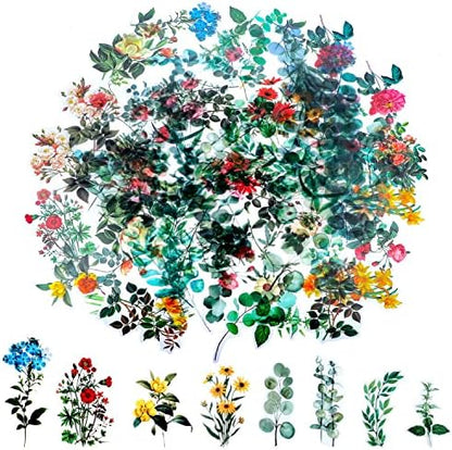 80 Vintage Flower Stickers for Scrapbooking, Self-Adhesive - Image 4