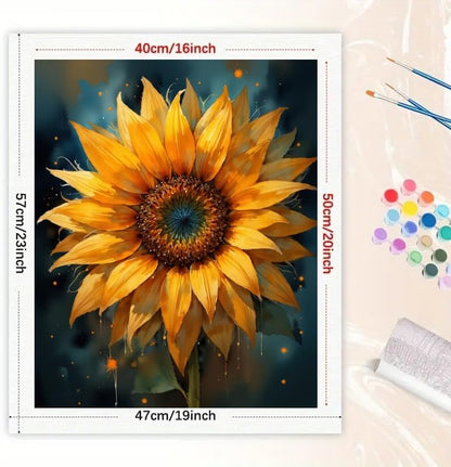 Floral Botanical Paint by Numbers Kit for Adults - DIY Close-Up Sunflower Portrait Painting on Canvas 16x20In, Acrylic Paint Set, Suitable for Beginners, Art for Home Decoration or Gifts - Image 2