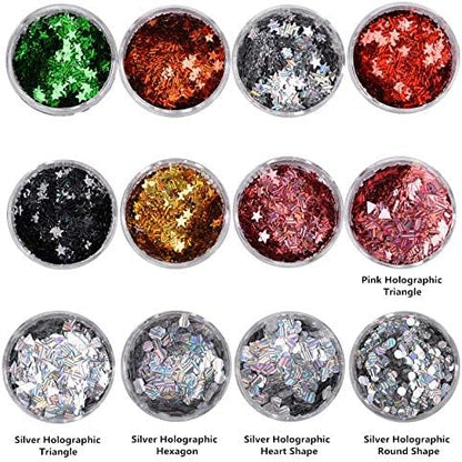 10x30ml Crystal Clear UV Epoxy Resin with Holographic Glitter Dried Flowers 2 Pendant Molds 17 Bezels & Tapes, Resin Kit with Portable UV Lamp & Tweezers for Jewelry Making Resin Crafts DIY - Image 6