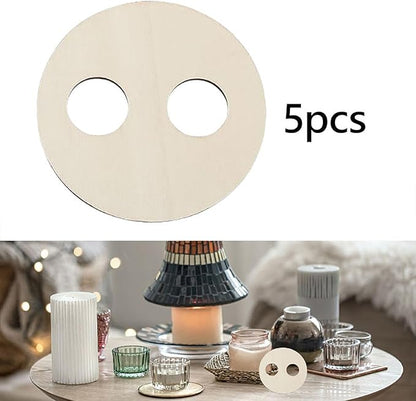 5X Wooden Wick Centering Tool Practical Round Easy Use Manual Tool Candle Wick Stabilizer for Candle DIY Making Home Use, B