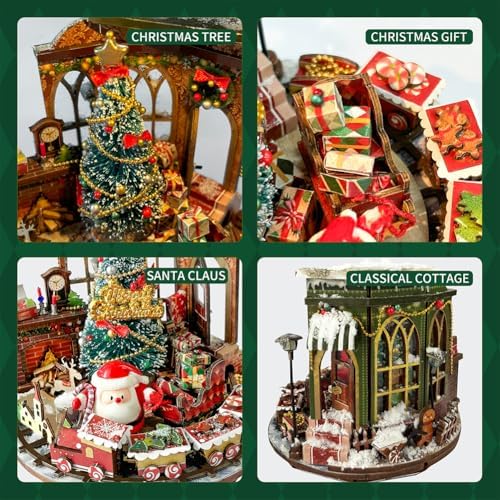 Dollhouse Miniature DIY House Kit Creative Room with Furniture and Glass Cover for Adult to Building, Halloween/Home Decorations/Gifts for Family and Friends (SDXZ) - Image 6