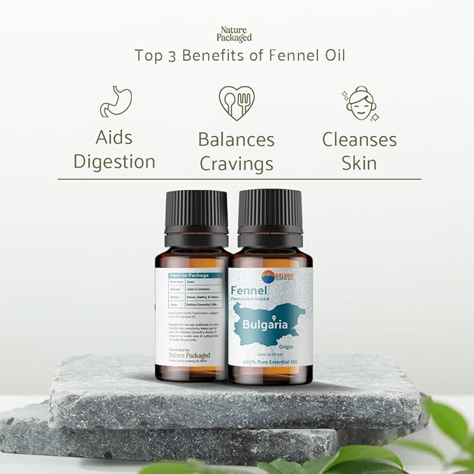 Nature Packaged Fennel Essential Oil (Sweet Fennel) - Direct from Balkan Essential Oils - Pure Aromatherapy Diffuser Oils | 100% Pure Therapeutic Grade Natural Aceite de Hinojo - 22lbs