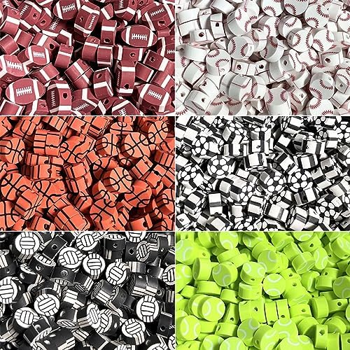 100 Pcs Sport Ball Polymer Clay Beads Mixed Heishi Spacer Beads Supplies for DIY Bracelet Earring Necklace Jewelry Making - Image 2