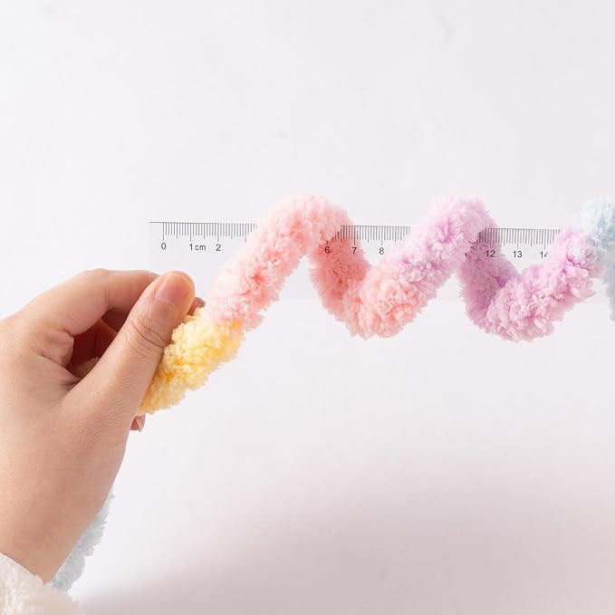 Macaroon Jumbo Chunky Chenille Yarn for Crocheting, Thick Plush Yarn for Hand Knitting Blankets, Super Soft Bulky Yarn for DIY Projects, 2 Jumbo Pack