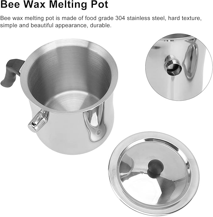 Candle Making Wax Pot, Stainless Steel Wax Cup Candle Making Pouring Pot Wax Melting Pot for Soy Wax Candle Soap Making DIY Crafts(1.5L)