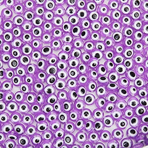 200pcs Evil Eye Beads Purple Lampwork Beads Charms for DIY Crafts Amulet Decoration Jewelry Making Rings Necklaces Bracelets Anklets(Purple) - Image 7