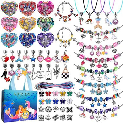 AIPRIDY 150 Pieces Charm Bracelet Making Kit,Unicorn Mermaid Crafts Gifts Set Can Inspires Imagination and Creativity,Jewelry Making Kit Perfect Gifts for Girls 5-12 Years Old (150 Pieces) by AIPRIDY