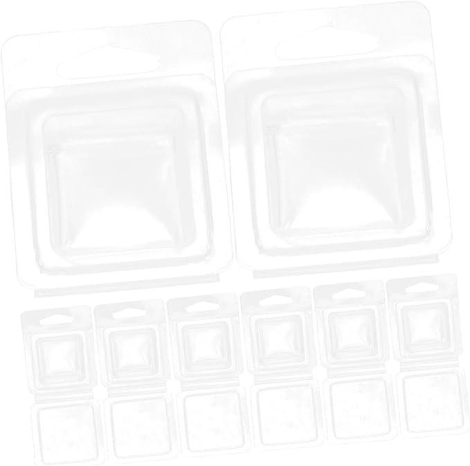 100Pcs Transparent Small Wax Melt Molds for Candle Making DIY Soap Chocolate Cubes Clear Plastic Containers Wax Molds for Crafting