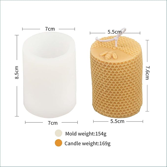 Grainrain 3D Bee Candle Molds Honeycomb Silicone Soap Mold Wax Mold Candle Making Mould (SXY044)