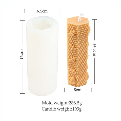 Grainrain 3D Bee Candle Molds Honeycomb Silicone Soap Mold Wax Mold Candle Making Mould (SXY034)