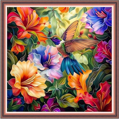 Dooxvey Cross Stitch Kits for Adults Beginners,Full Range of Cross-Stitch Stamped Kits Needlepoint Kits for Beginners Embroidery Kits 11CT Cross Stitch Patterns-Hummingbirds 18x18 inch by DooxveyStampedEmbroideryKit