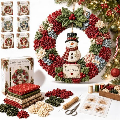 3D Fabric Poke Wreath DIY Kit, Christmas Wreath DIY Kit for Adults (#C) by Unknown