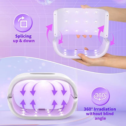 ENERFUN UV Light for Resin, 36W Double Side Fast Curing UV Resin Light with Adjustable Time Setting Portable Foldable Small UV Lamp