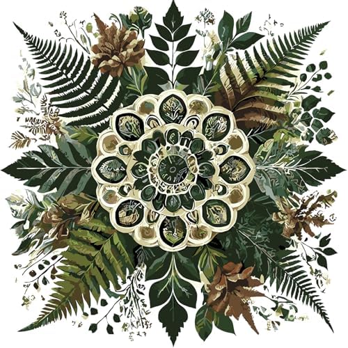 ColourMost's Original Paint by Numbers Kits-Serenity Mandalas-Botanical#02 (16"x16" / 40x40cm) Includes Paints, Canvas, and Brushes, Perfect for Beginners and Advanced Painters (Unframed Canvas) by Unknown