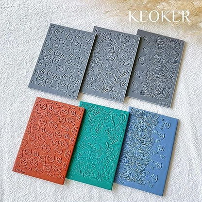 Keoker Texture Sheets for Polymer Clay, Clay Texture Mat for Making Earrings Jewerly, Halloween Polymer Clay Earrings Tools (No.3) - Image 5