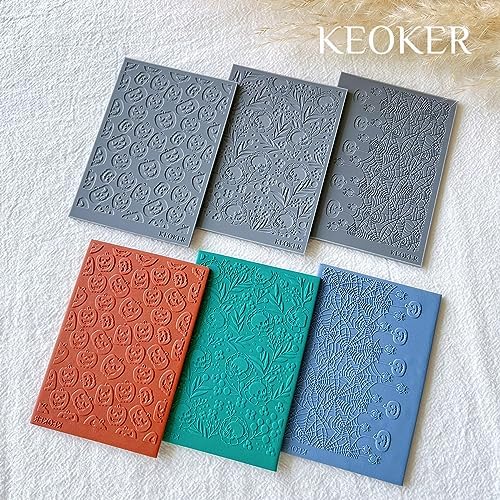 Keoker Polymer Clay Texture Sheet Halloween, Halloween Clay Texture Mat for Making Earrings Jewerly - Image 5