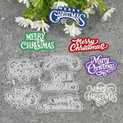 Scrapbooking Die-Cuts, Christmas Metal Cutting Dies for Card Making, Paper Craft Punch Template, Background Embossing Stencils, DIY Album Décor (Merry Christmas Set-14.3x11.4cm) - Image 3