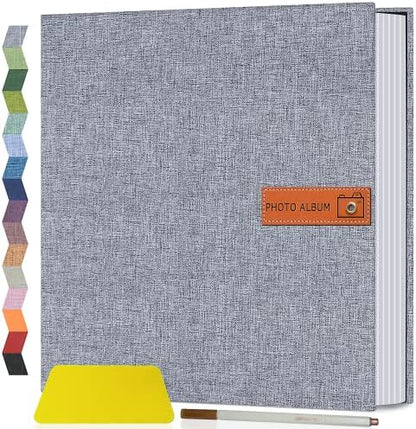 Popotop Large Photo Album Self Adhesive 4x6 5x7 8x10 Scrapbook Album DIY Picture Book,Gifts for Mom,Family Baby and Wedding,with Metal Pen and Plastic Board by Popotop