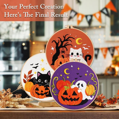 Nuberlic 3 Pack Halloween Embroidery Kit for Beginner Adults - Image 3