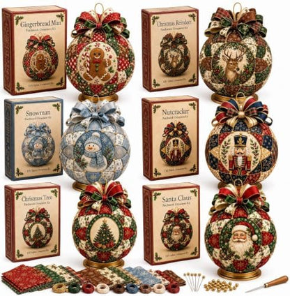 Christmas Classics Patchwork Ornament DIY Kit, Quilted Tree Fabric (All) by Unknown