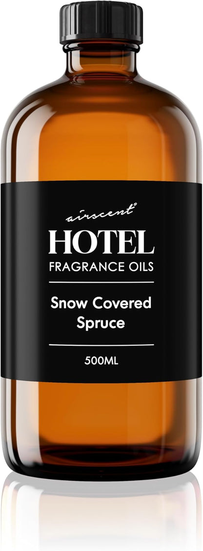 AirScent Snow Covered Spruce Holiday Diffuser Oil - Premium Holiday Fragrance Oil for Ultrasonic and Waterless Diffusers and Crafting - 500ml, 16.9 fl oz Glass Bottle - Christmas Tree Scent