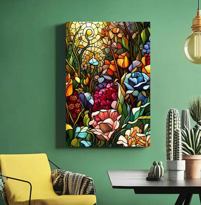 Colorful Blooming Flowers Art Paint by Numbers Kit for Adults Beginner 24colors 16x20 inch Without Framed - Image 2
