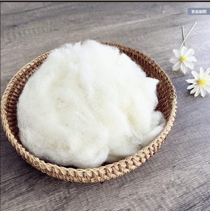 iMongol Carded Lambs Wool Stuffing Batting for Needle Felting, Knitted Crafts, Bright Creations, Pillow Filler, Stuffed Animals, Cushions,Super Clean Fine, Natural White(8oz, Combed Wool) - Image 3