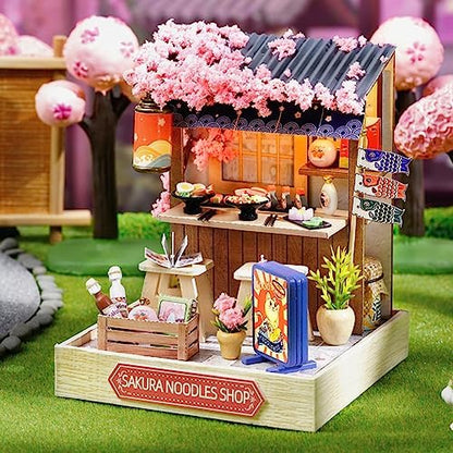Lannso DIY Dollhouse Miniature Kit, Doll House Kit with Dust Proof Cover, Mini Handmade Wooden Dollhouse Toys for Adult Gift(QT41) - Image 6