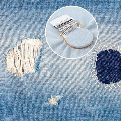 Mini Loom Machine, Small Weaving Loom, Speedweve Darning Mini Loom Kits, Small Loom Speedweve Type Weave Tool, Wooden Speedweve Darning Loom Type Weave Tool for Mending Jeans Socks Clothes - Image 6