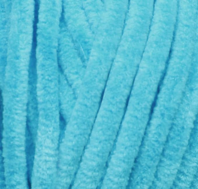 Estako Velvet Chenille Blanket amigurumi Yarn for Crocheting and Knitting Super Bulky 100 gr (132 yds) (1230 - Turquoise)