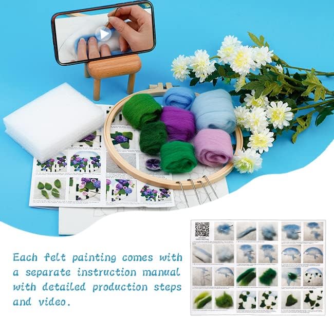 kgxulr Needle Felting Kit, Felting Kit for Beginners, Wool Painting Kit - Image 5